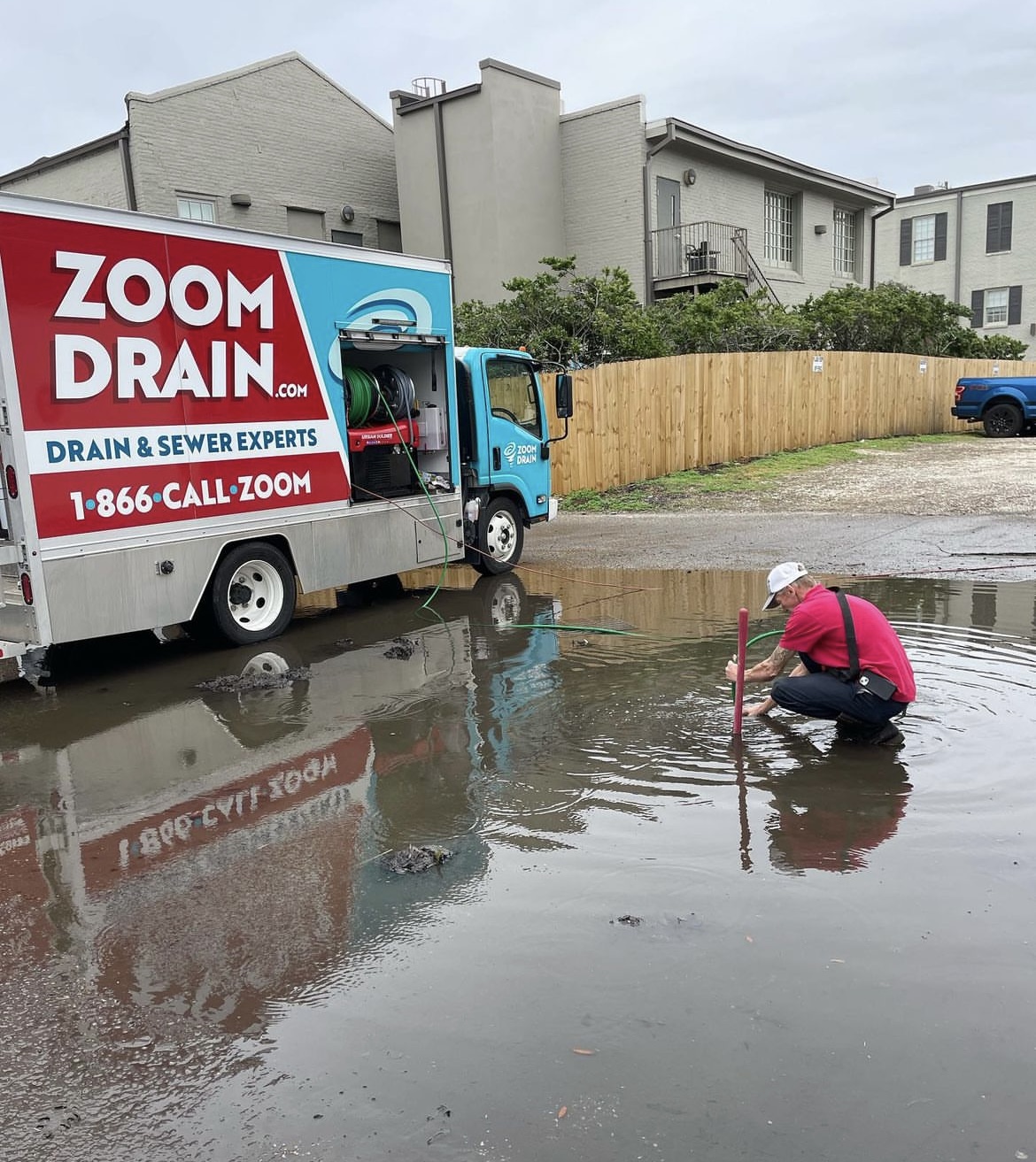 Image of Truck in front of Drain 